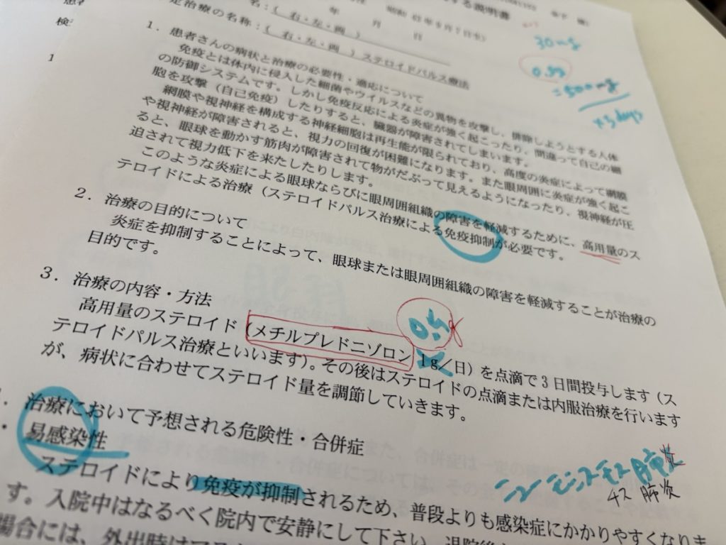 ステロイドパルス治療の説明書